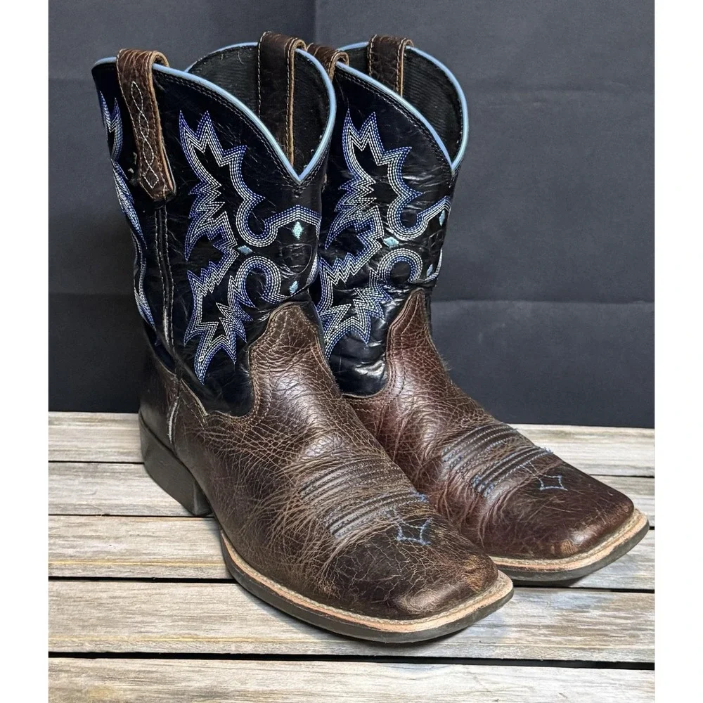 Ariat Mens Youth Brown Leather Western Mid Calf Square Toe Boots 10012794